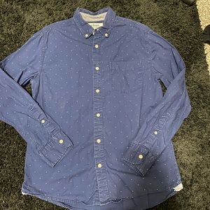 Blue polka dot dress shirt